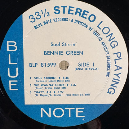 Bennie Green – Soul Stirrin' / BST 81599  Blue Note US LP