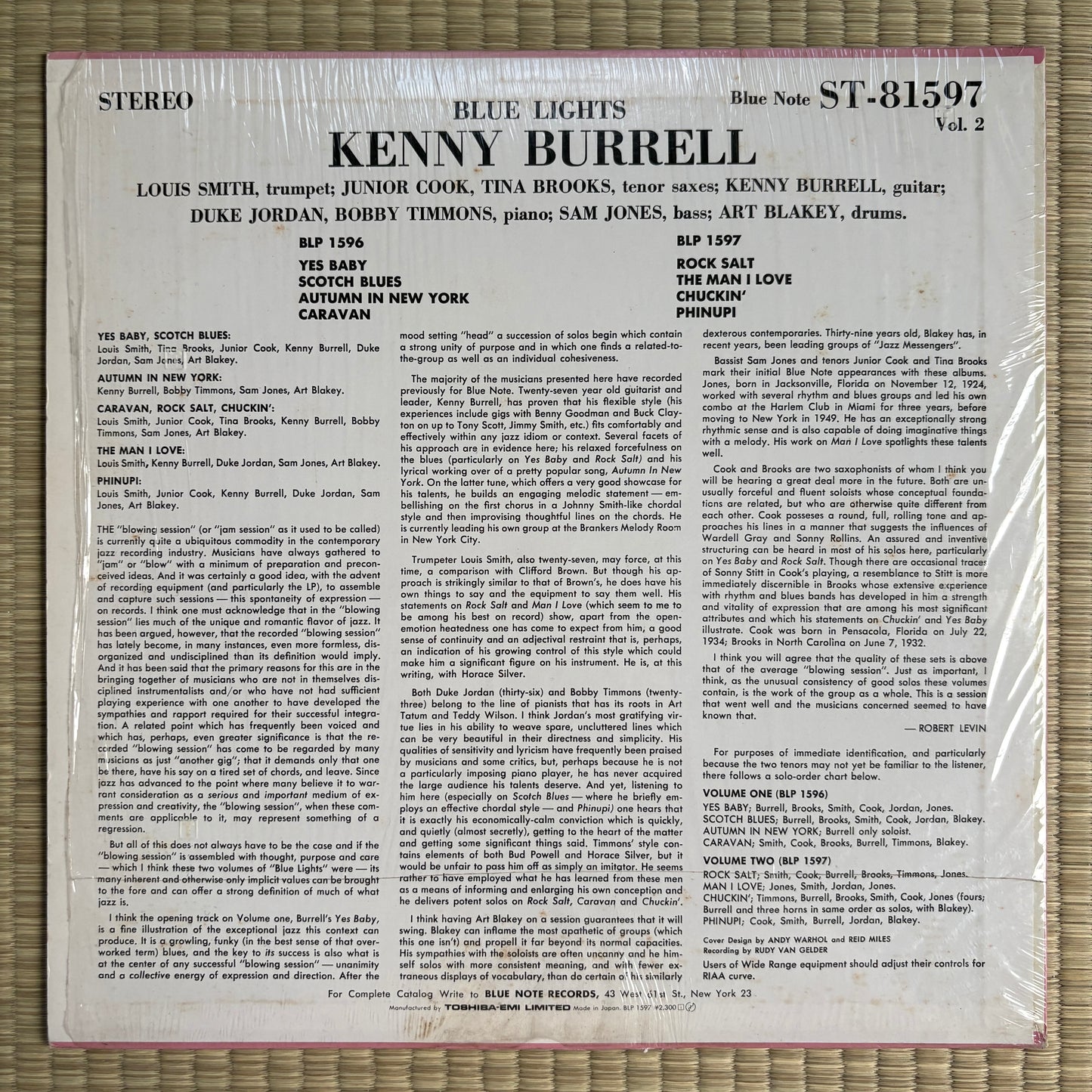 Kenny Burrell – Blue Lights, Volume 2 / BLP 1597 Blue Note Japan LP