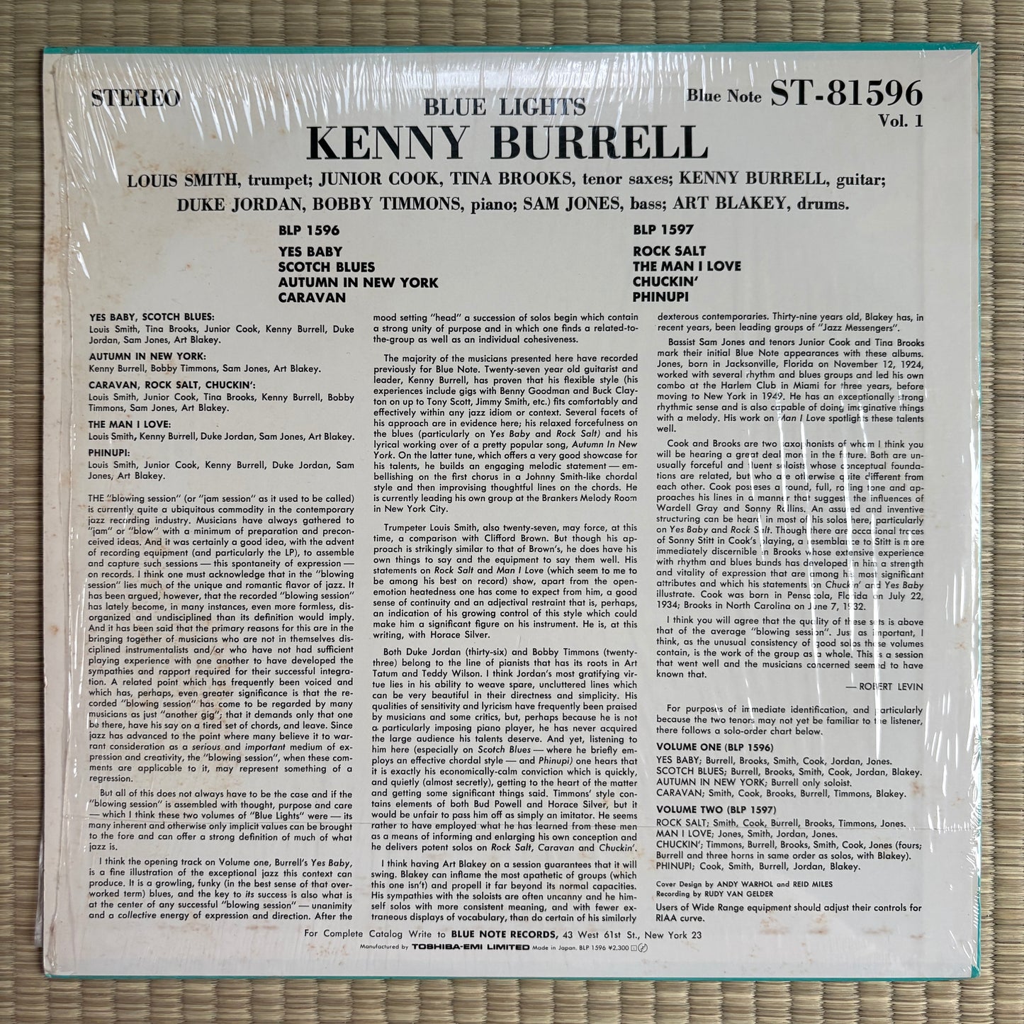 Kenny Burrell – Blue Lights, Volume 1 / BLP 1596 Blue Note Japan LP