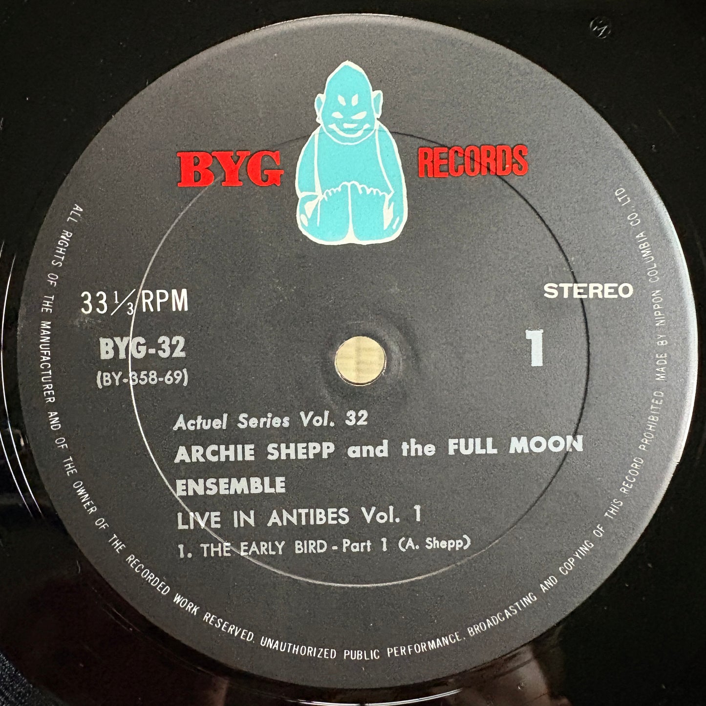 Archie Shepp, The Full Moon Ensemble – Live In Antibes (Vol. 1) / BYG-32 Byg Japan Original LP