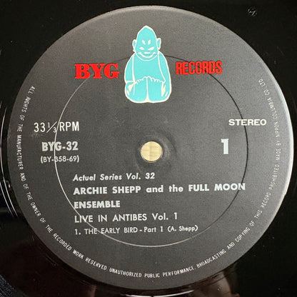 Archie Shepp, The Full Moon Ensemble – Live In Antibes (Vol. 1) / BYG-32 Byg Japan Original LP