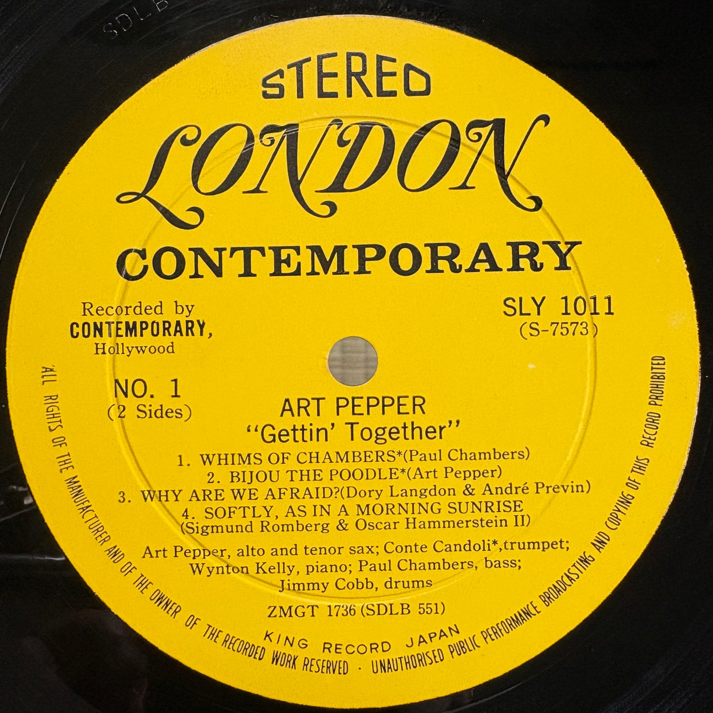 Art Pepper – Gettin' Together! / SLY 1011 Contemporary Japan Original LP