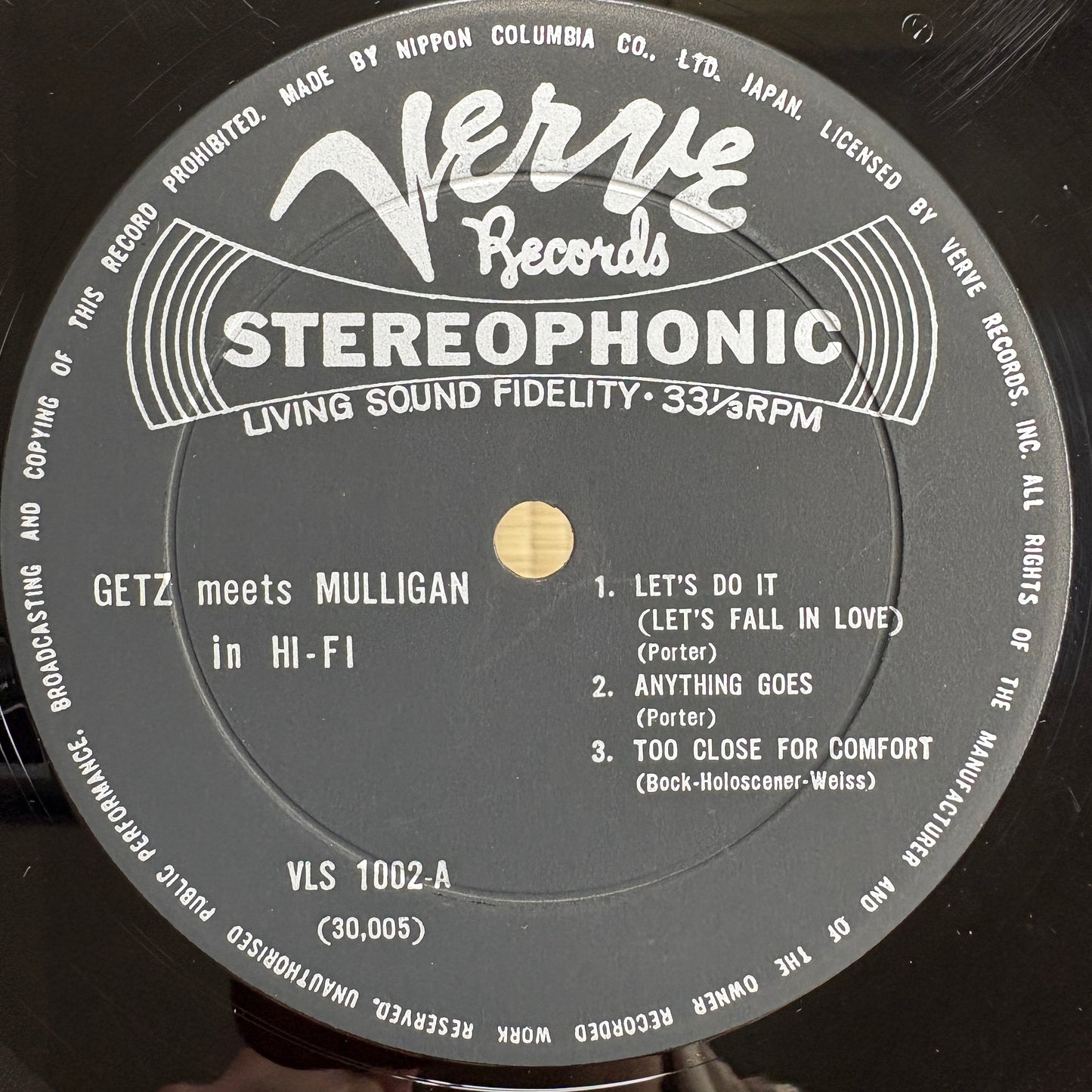 Stan Getz, Gerry Mulligan – Getz Meets Mulligan in HiFi / VLS-1002 Verve Japan Original LP