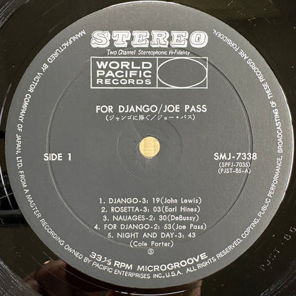 Joe Pass – For Django / SMJ-7338 Pacific Jazz Japan Original LP