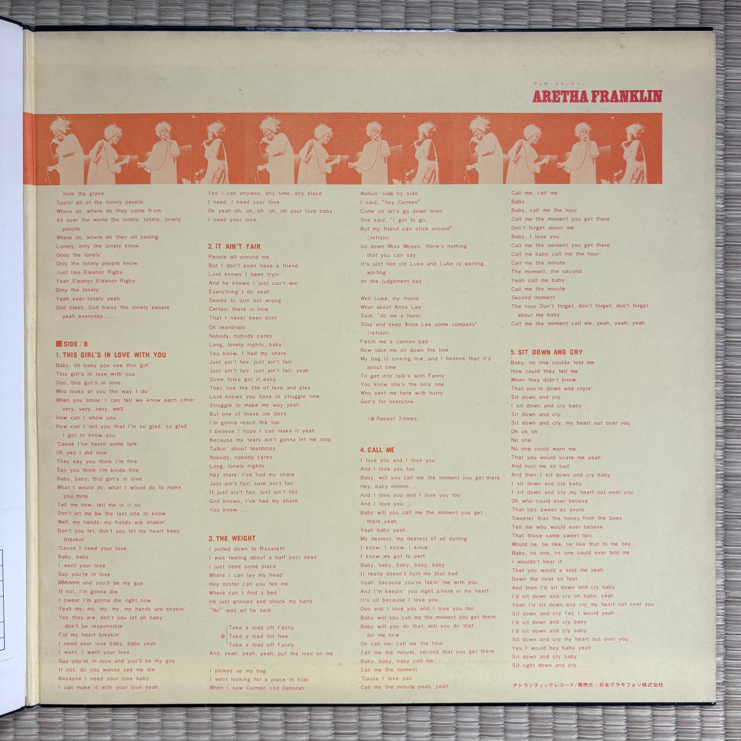Aretha Franklin – This Girl's In Love With You / MT-2016 Atlantic Japan Original LP