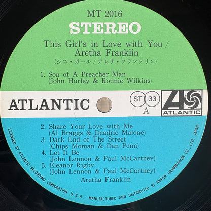 Aretha Franklin – This Girl's In Love With You / MT-2016 Atlantic Japan Original LP
