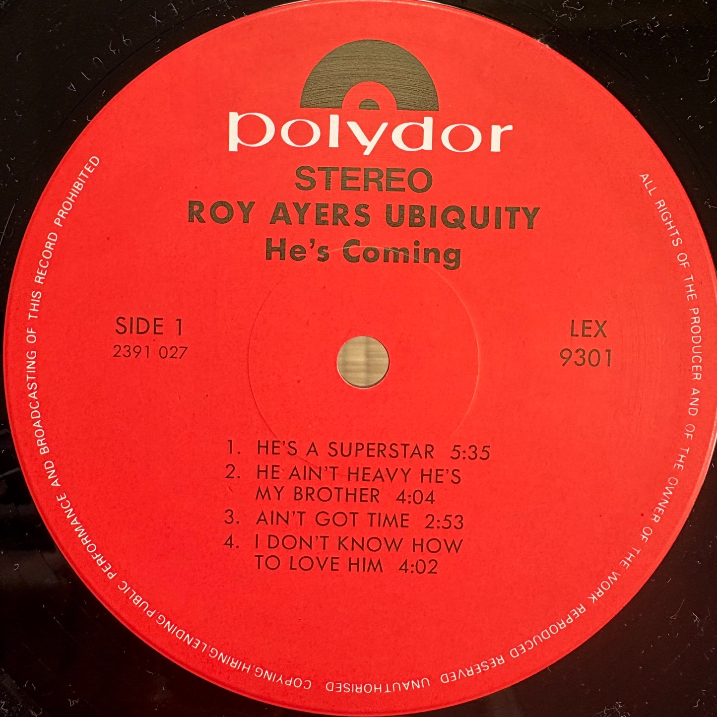 Roy Ayers Ubiquity – He's Coming / LAX9301 Polydor Japan LP