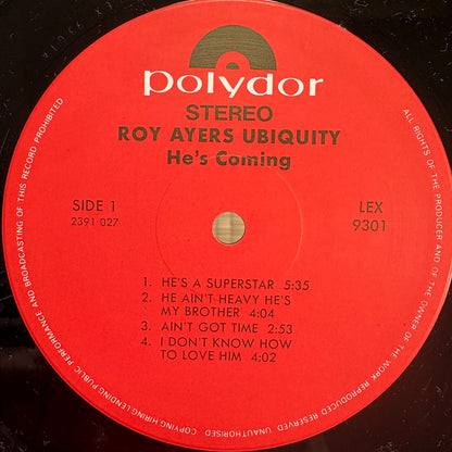 Roy Ayers Ubiquity – He's Coming / LAX9301 Polydor Japan LP