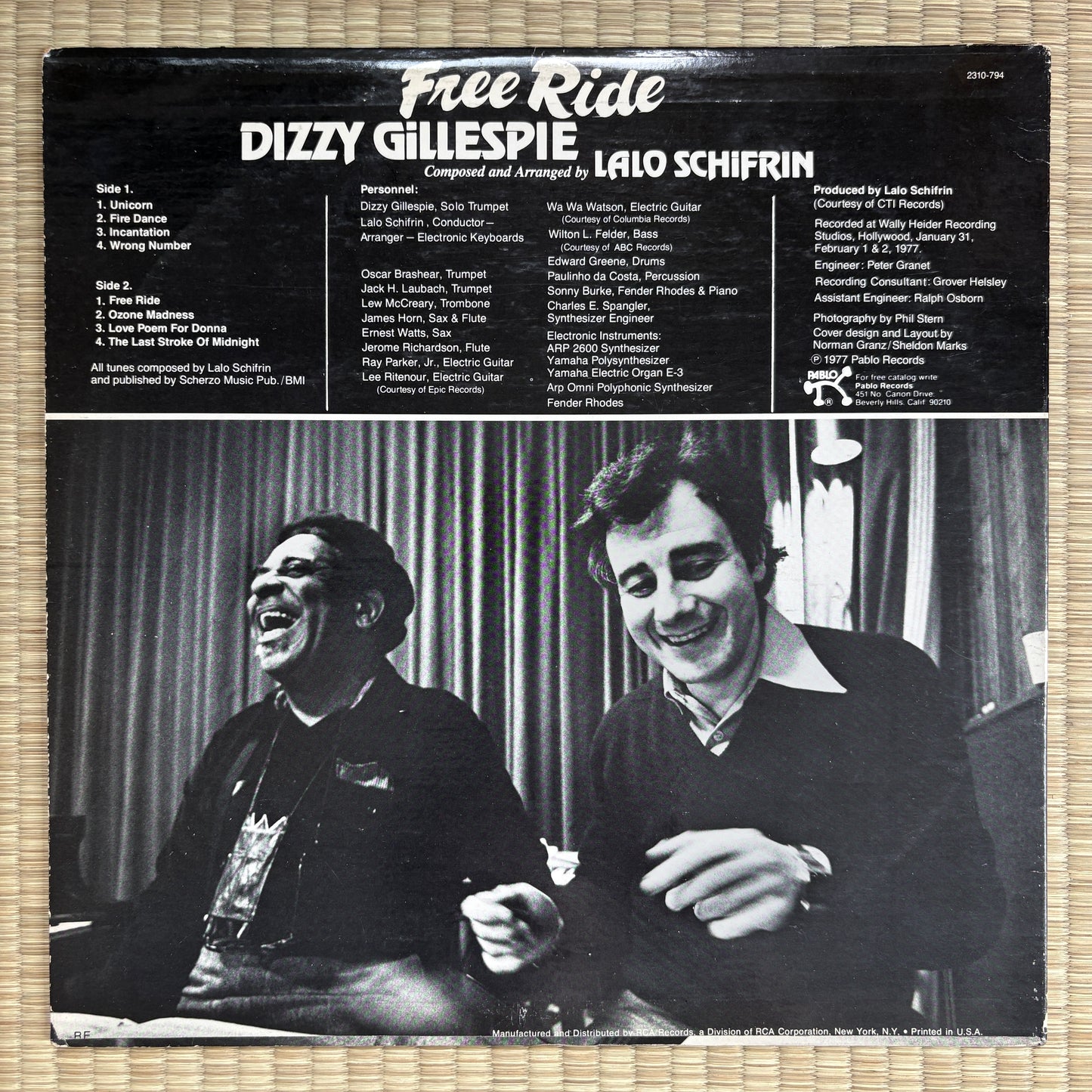 Dizzy Gillespie – Free Ride / 2310 794 Pablo US Original LP