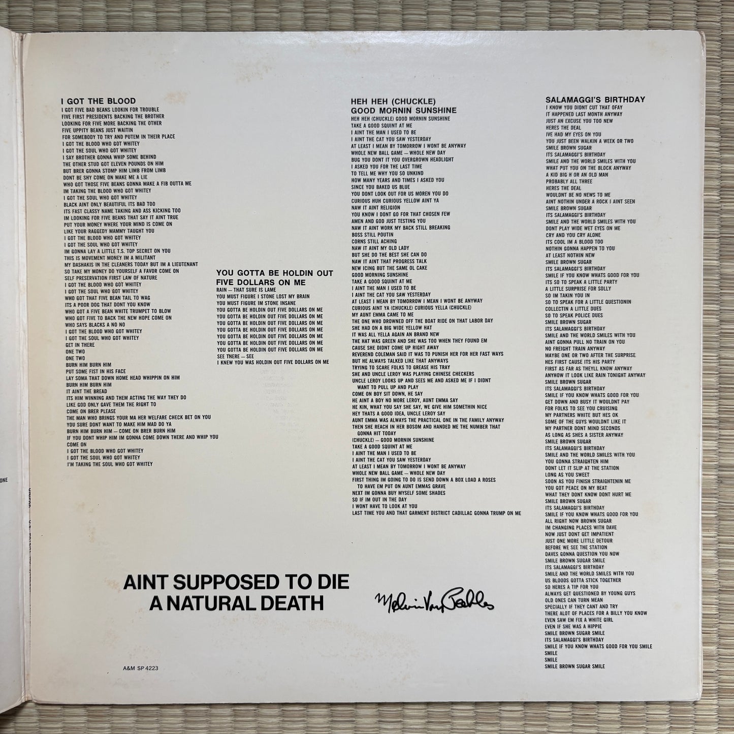 Melvin Van Peebles – Ain't Supposed To Die A Natural Death / SP-4223 A&M US Original LP