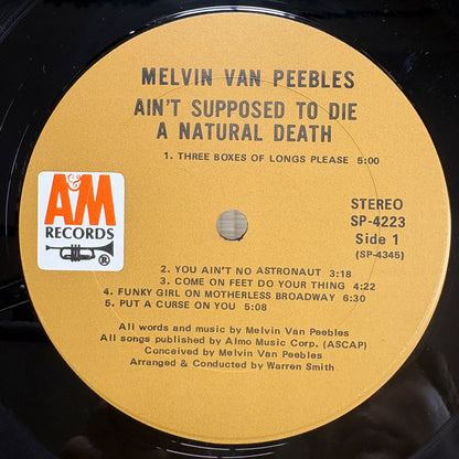 Melvin Van Peebles – Ain't Supposed To Die A Natural Death / SP-4223 A&M US Original LP