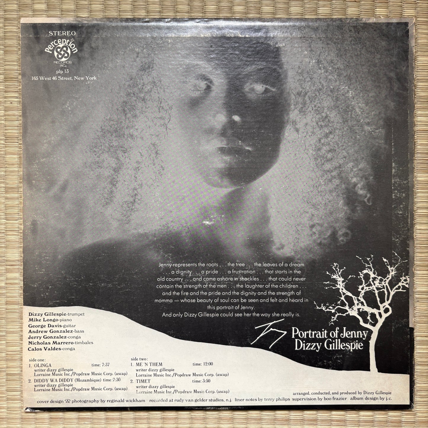 Dizzy Gillespie ‎– Portrait Of Jenny / PLP-13 Perception US Original LP